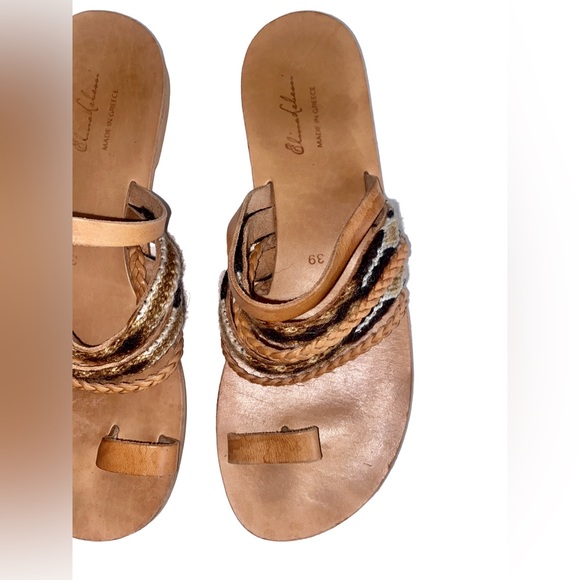 Elina Lebessi Leather Made in Greece Sandals Women’s size 3 Size 8 - Picture 6 of 16